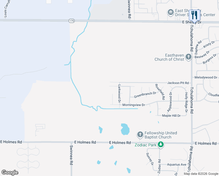 map of restaurants, bars, coffee shops, grocery stores, and more near 2915 Meadowfair Road in Memphis