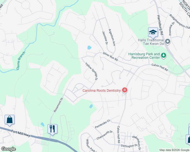 map of restaurants, bars, coffee shops, grocery stores, and more near 6021 Parkview Court in Indian Land