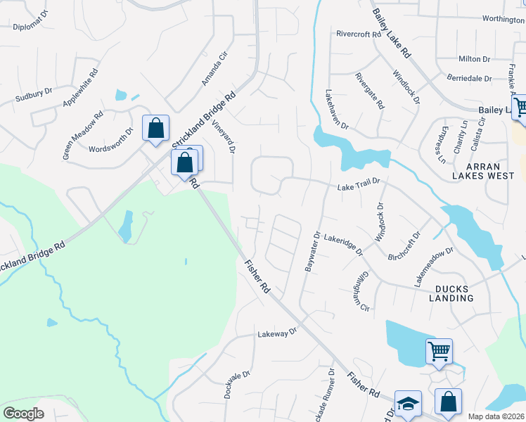map of restaurants, bars, coffee shops, grocery stores, and more near 2511 Gardner Park Drive in Fayetteville
