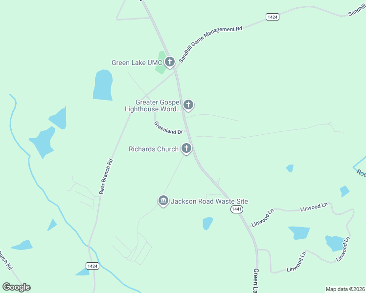 map of restaurants, bars, coffee shops, grocery stores, and more near 106 Jackson Road in Rockingham