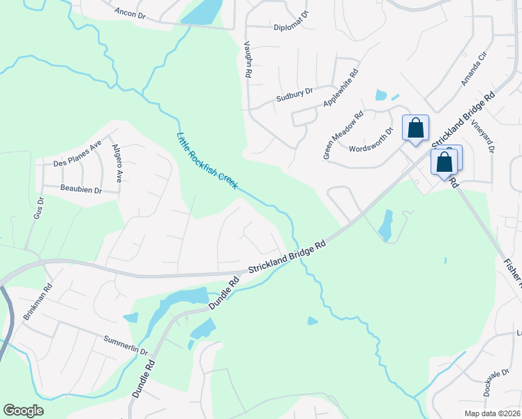 map of restaurants, bars, coffee shops, grocery stores, and more near 6765 Arnish Court in Fayetteville