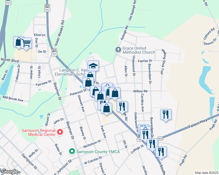 map of restaurants, bars, coffee shops, grocery stores, and more near 202 Grove Street in Clinton