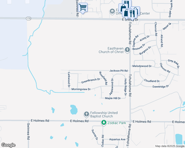 map of restaurants, bars, coffee shops, grocery stores, and more near 4967 Lazybrook Cove in Memphis