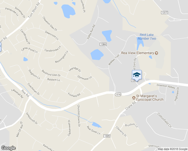 map of restaurants, bars, coffee shops, grocery stores, and more near 1203 Glynwater Lane in Waxhaw