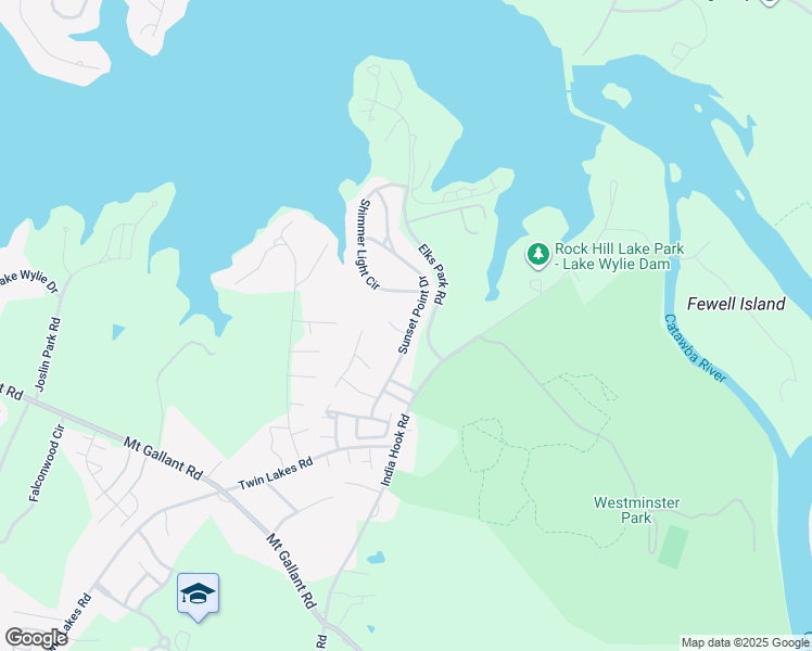 map of restaurants, bars, coffee shops, grocery stores, and more near 811 Bitter Brook Court in Rock Hill