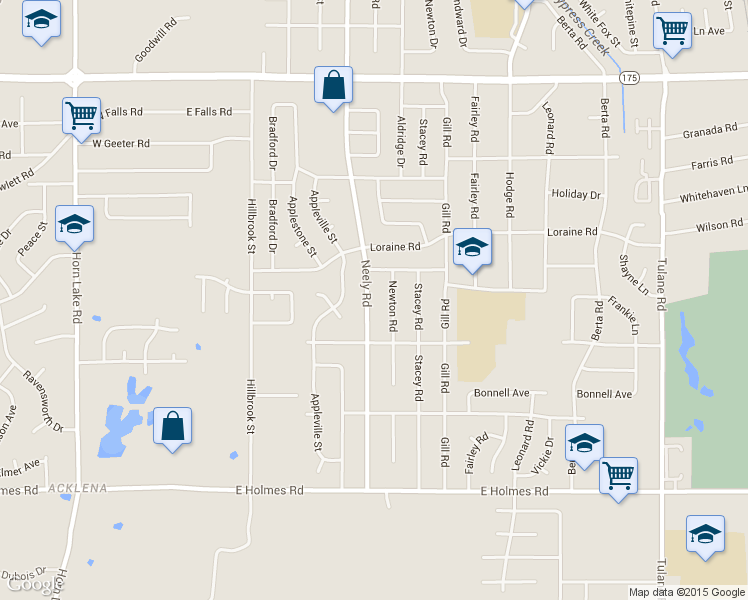 map of restaurants, bars, coffee shops, grocery stores, and more near 4968 Neely Road in Memphis