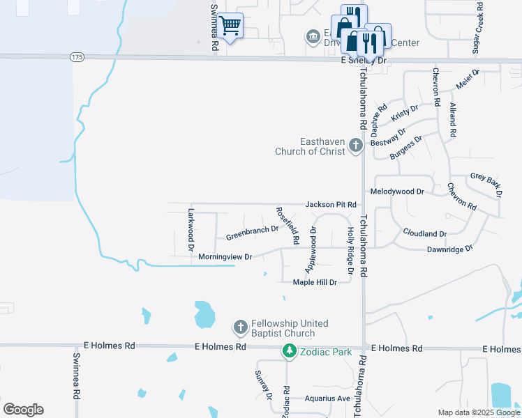 map of restaurants, bars, coffee shops, grocery stores, and more near 4967 Lazybrook Cove in Memphis