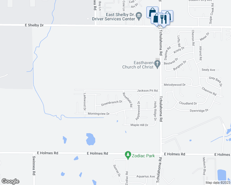 map of restaurants, bars, coffee shops, grocery stores, and more near 4956 Lazybrook Cove in Memphis