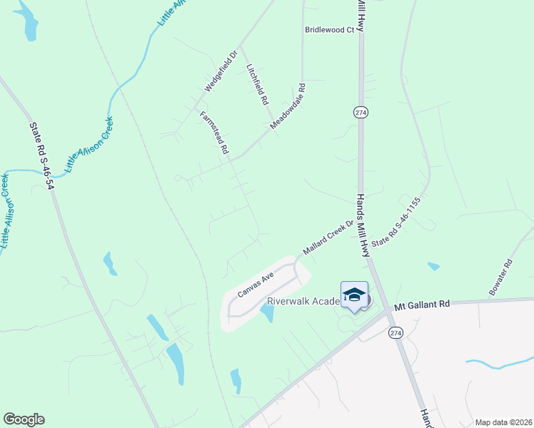 map of restaurants, bars, coffee shops, grocery stores, and more near 1488 Farmstead Road in Rock Hill