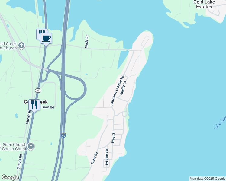 map of restaurants, bars, coffee shops, grocery stores, and more near 100 Lawrence Landing Road in Conway