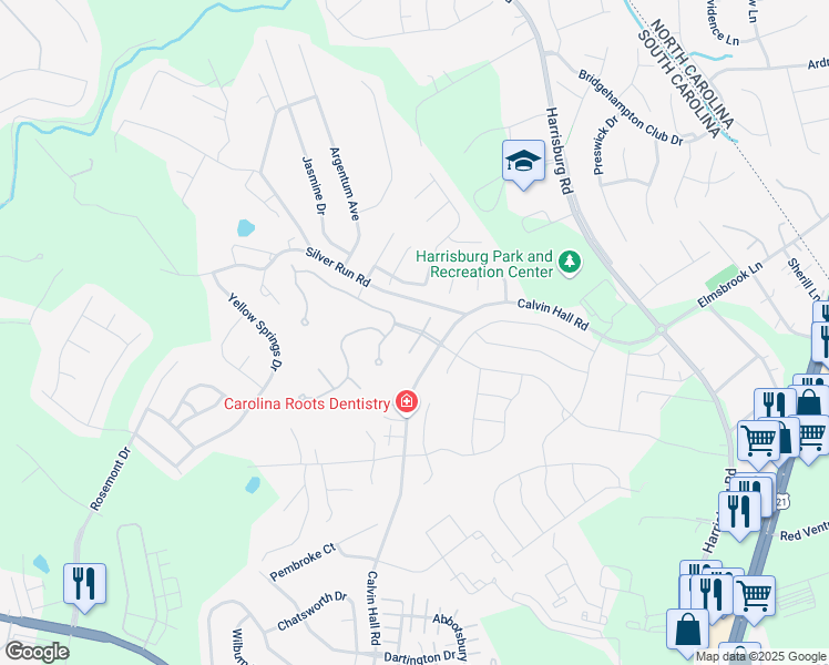 map of restaurants, bars, coffee shops, grocery stores, and more near 2009 Glenmore Court in Fort Mill