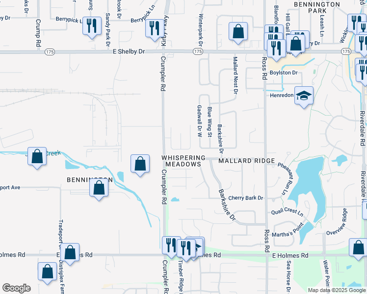 map of restaurants, bars, coffee shops, grocery stores, and more near 4942 Copper Valley Cove in Memphis