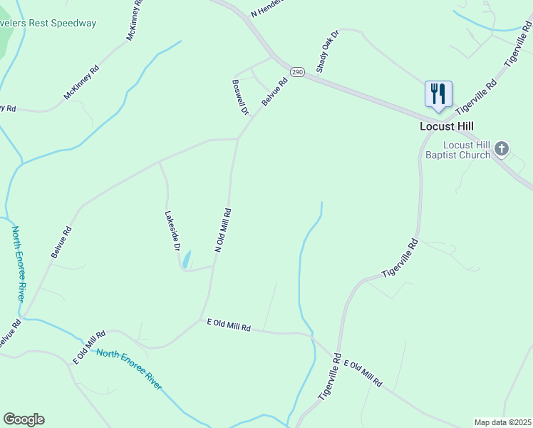 map of restaurants, bars, coffee shops, grocery stores, and more near 216 North Old Mill Road in Travelers Rest