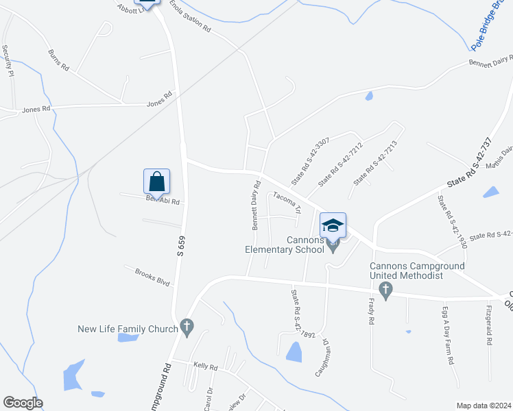 map of restaurants, bars, coffee shops, grocery stores, and more near 236 Bennett Dairy Road in Spartanburg
