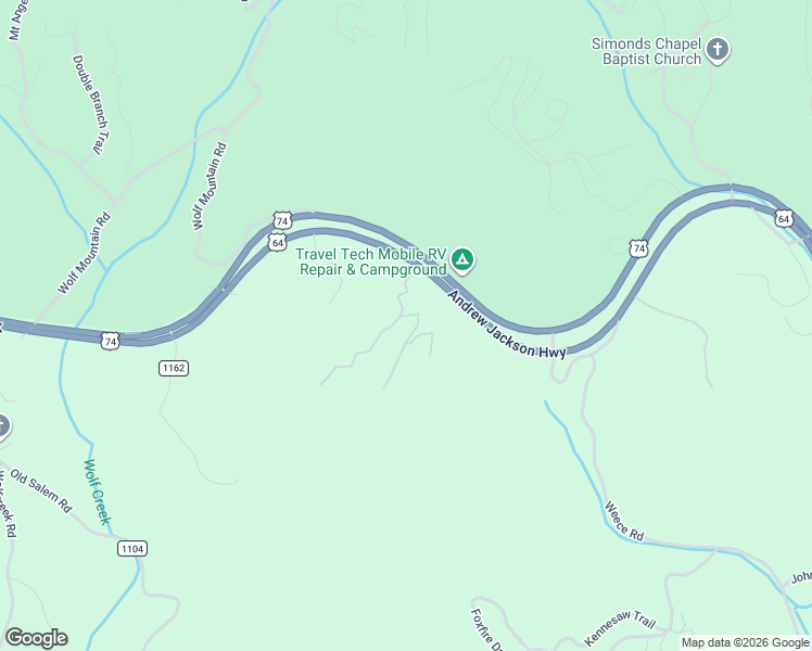 map of restaurants, bars, coffee shops, grocery stores, and more near 70 Bryer Ridge Drive in Murphy