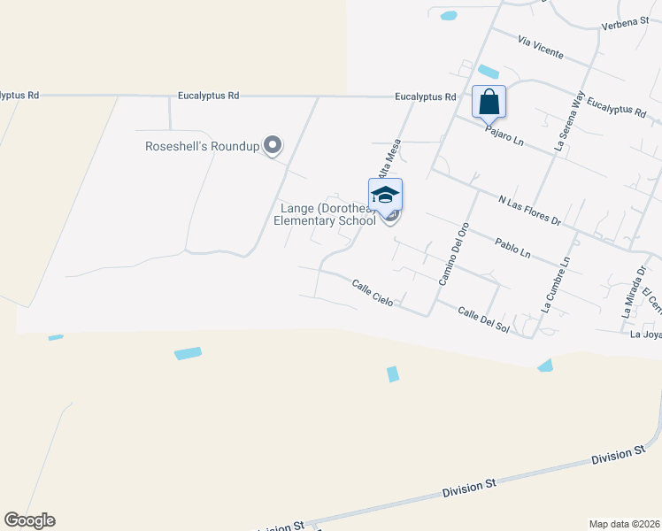 map of restaurants, bars, coffee shops, grocery stores, and more near 590 Calle Cielo in Nipomo