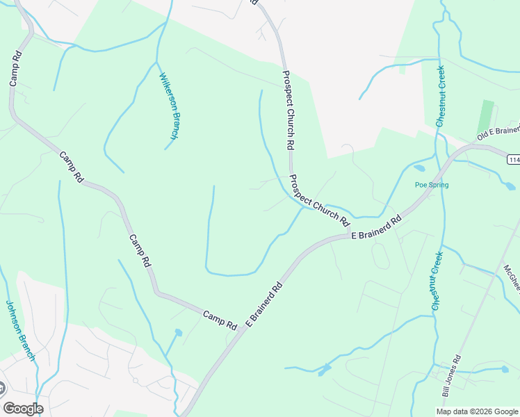 map of restaurants, bars, coffee shops, grocery stores, and more near 3611 Prospect Church Road in Apison