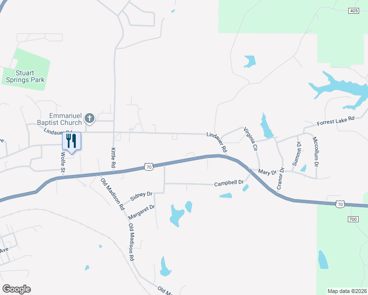 map of restaurants, bars, coffee shops, grocery stores, and more near 1906 Lindauer Road in Forrest City