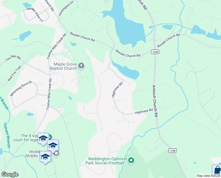 map of restaurants, bars, coffee shops, grocery stores, and more near 6008 Highview Road in Matthews