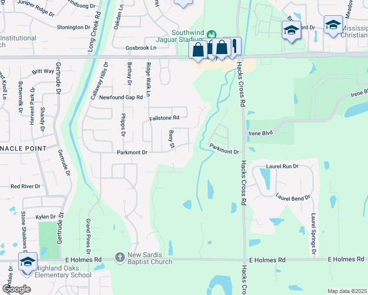 map of restaurants, bars, coffee shops, grocery stores, and more near 7870 Parkmont Drive in Memphis