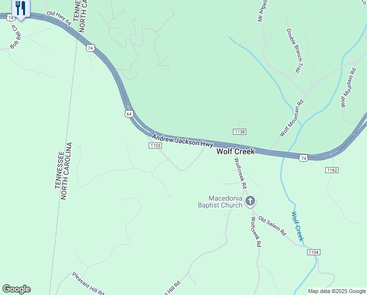 map of restaurants, bars, coffee shops, grocery stores, and more near 19491 U.S. 64 in Murphy