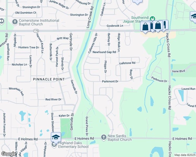 map of restaurants, bars, coffee shops, grocery stores, and more near 4918 Noel Mission Drive in Memphis