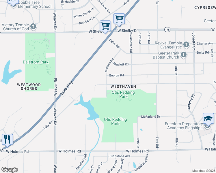 map of restaurants, bars, coffee shops, grocery stores, and more near 4910 Manson Road in Memphis