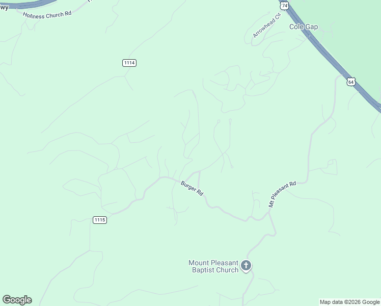 map of restaurants, bars, coffee shops, grocery stores, and more near 574 Burger Road in Murphy