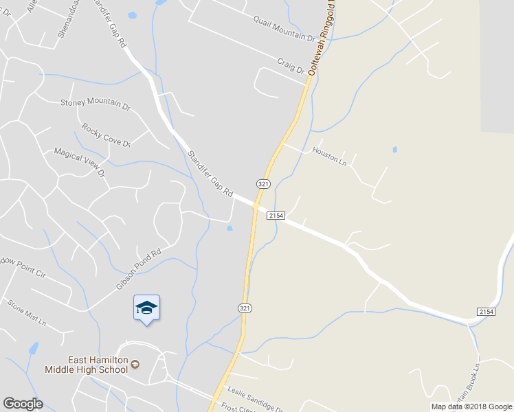 map of restaurants, bars, coffee shops, grocery stores, and more near 2300 Ooltewah Ringgold Road in Ooltewah