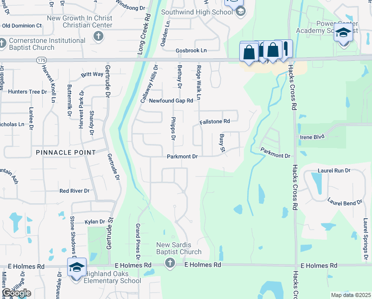 map of restaurants, bars, coffee shops, grocery stores, and more near 7737 Roxshire Cove in Memphis