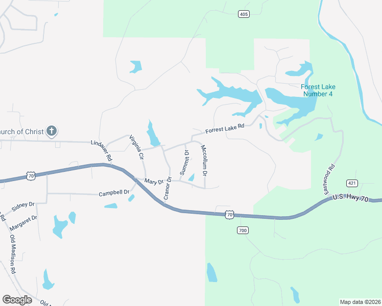 map of restaurants, bars, coffee shops, grocery stores, and more near 236 Summit Drive in Forrest City