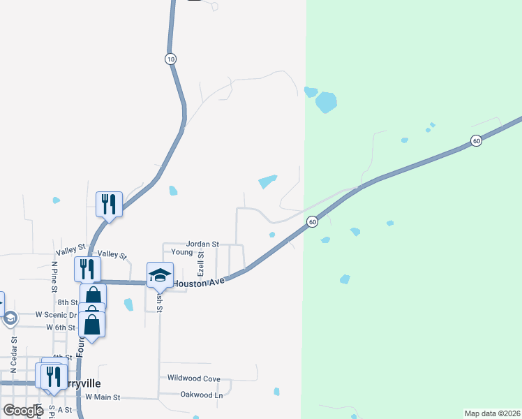 map of restaurants, bars, coffee shops, grocery stores, and more near 816 Mountain Street in Perryville