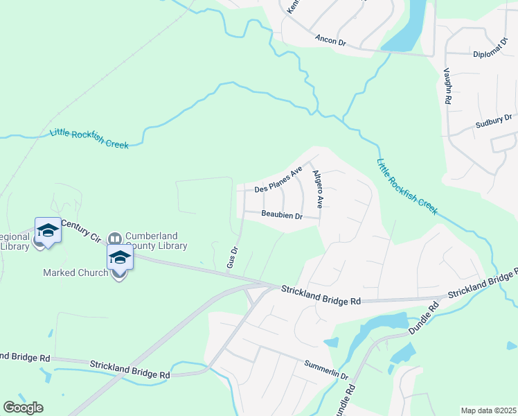 map of restaurants, bars, coffee shops, grocery stores, and more near 4050 Beaubien Drive in Fayetteville