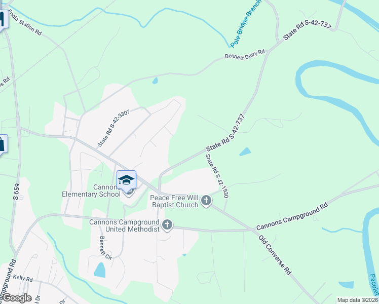 map of restaurants, bars, coffee shops, grocery stores, and more near 1932 Bud Arthur Bridge Road in Spartanburg