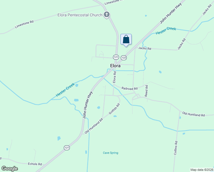 map of restaurants, bars, coffee shops, grocery stores, and more near 9 Layman Road in Elora