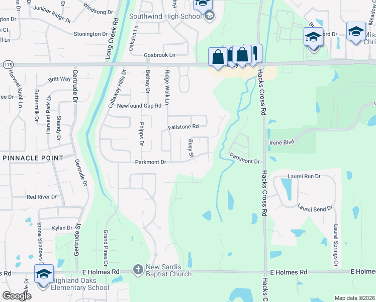 map of restaurants, bars, coffee shops, grocery stores, and more near 4903 Busy Street in Memphis