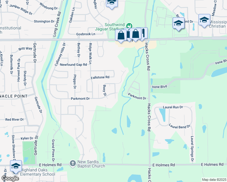map of restaurants, bars, coffee shops, grocery stores, and more near 7870 Parkmont Drive in Memphis