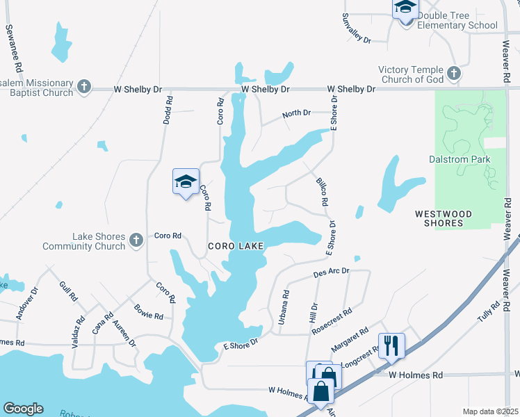 map of restaurants, bars, coffee shops, grocery stores, and more near 1414 Tomco Cove in Memphis