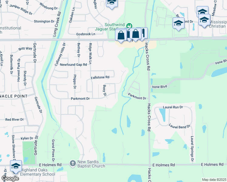 map of restaurants, bars, coffee shops, grocery stores, and more near 7870 Parkmont Drive in Memphis