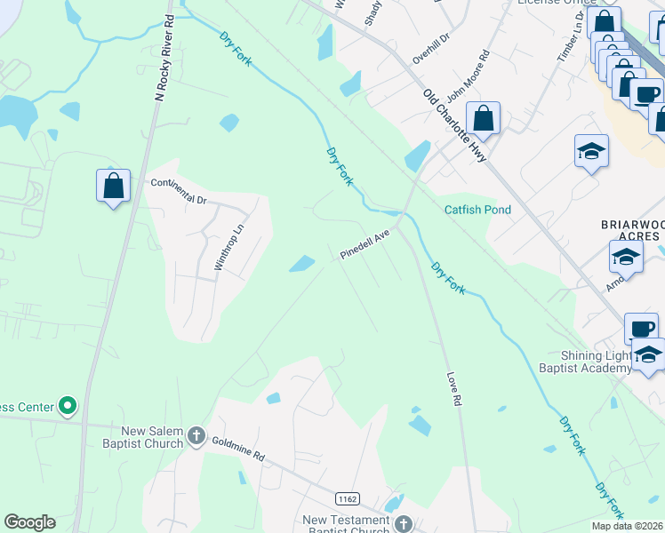 map of restaurants, bars, coffee shops, grocery stores, and more near 1723 Virginia Street in Monroe