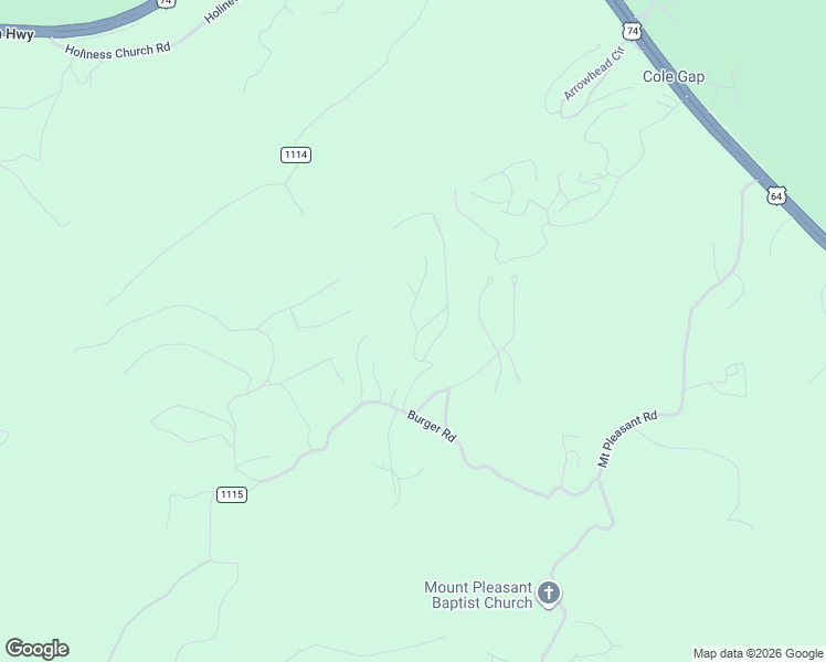 map of restaurants, bars, coffee shops, grocery stores, and more near 574 Burger Road in Murphy