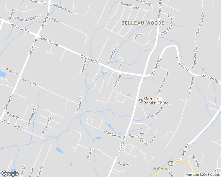 map of restaurants, bars, coffee shops, grocery stores, and more near 1779 Southernwood Drive in Chattanooga