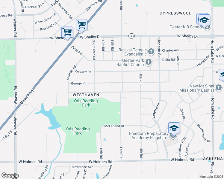 map of restaurants, bars, coffee shops, grocery stores, and more near 554 Honduras Drive in Memphis