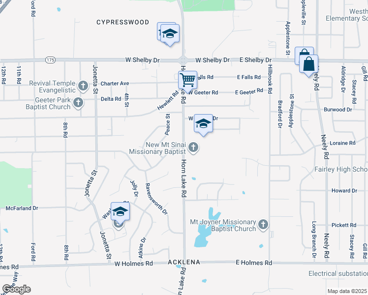 map of restaurants, bars, coffee shops, grocery stores, and more near 4900 Horn Lake Road in Memphis