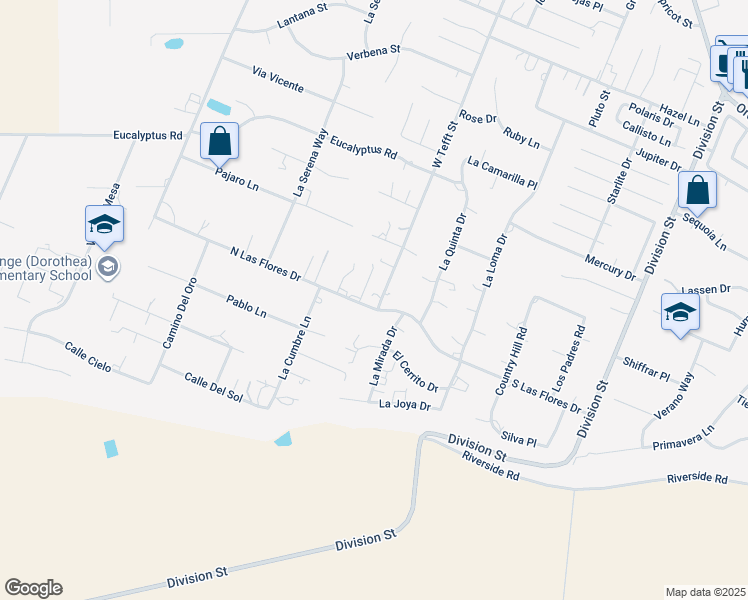 map of restaurants, bars, coffee shops, grocery stores, and more near 1590 West Tefft Street in Nipomo