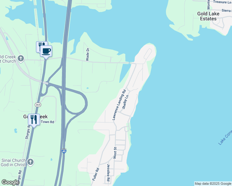 map of restaurants, bars, coffee shops, grocery stores, and more near 88 Lawrence Landing Road in Conway