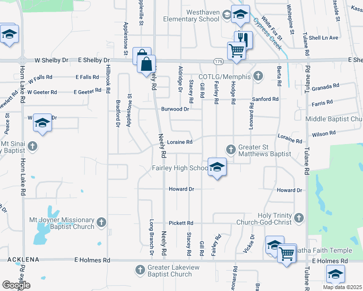 map of restaurants, bars, coffee shops, grocery stores, and more near 300 Summerwood Avenue in Memphis