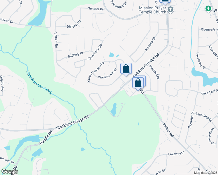 map of restaurants, bars, coffee shops, grocery stores, and more near 6525 Green Meadow Drive in Fayetteville