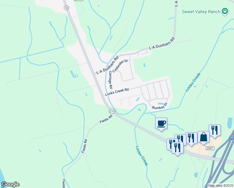 map of restaurants, bars, coffee shops, grocery stores, and more near 912 Locks Creek Road in Fayetteville