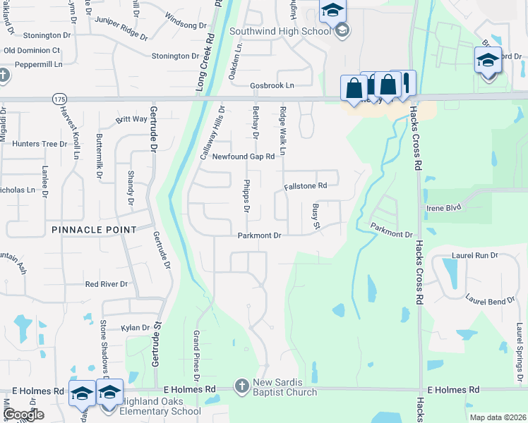 map of restaurants, bars, coffee shops, grocery stores, and more near 7749 Roxshire Cove in Memphis